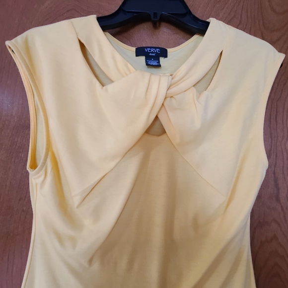 Yellow Verve Ami Twist Neck Top, Size S - Picture 2 of 8